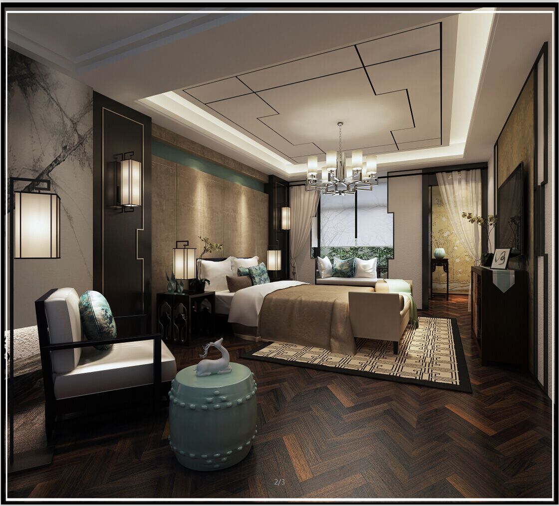 新中式 中式古典 奢华家装别墅样板房-3-13