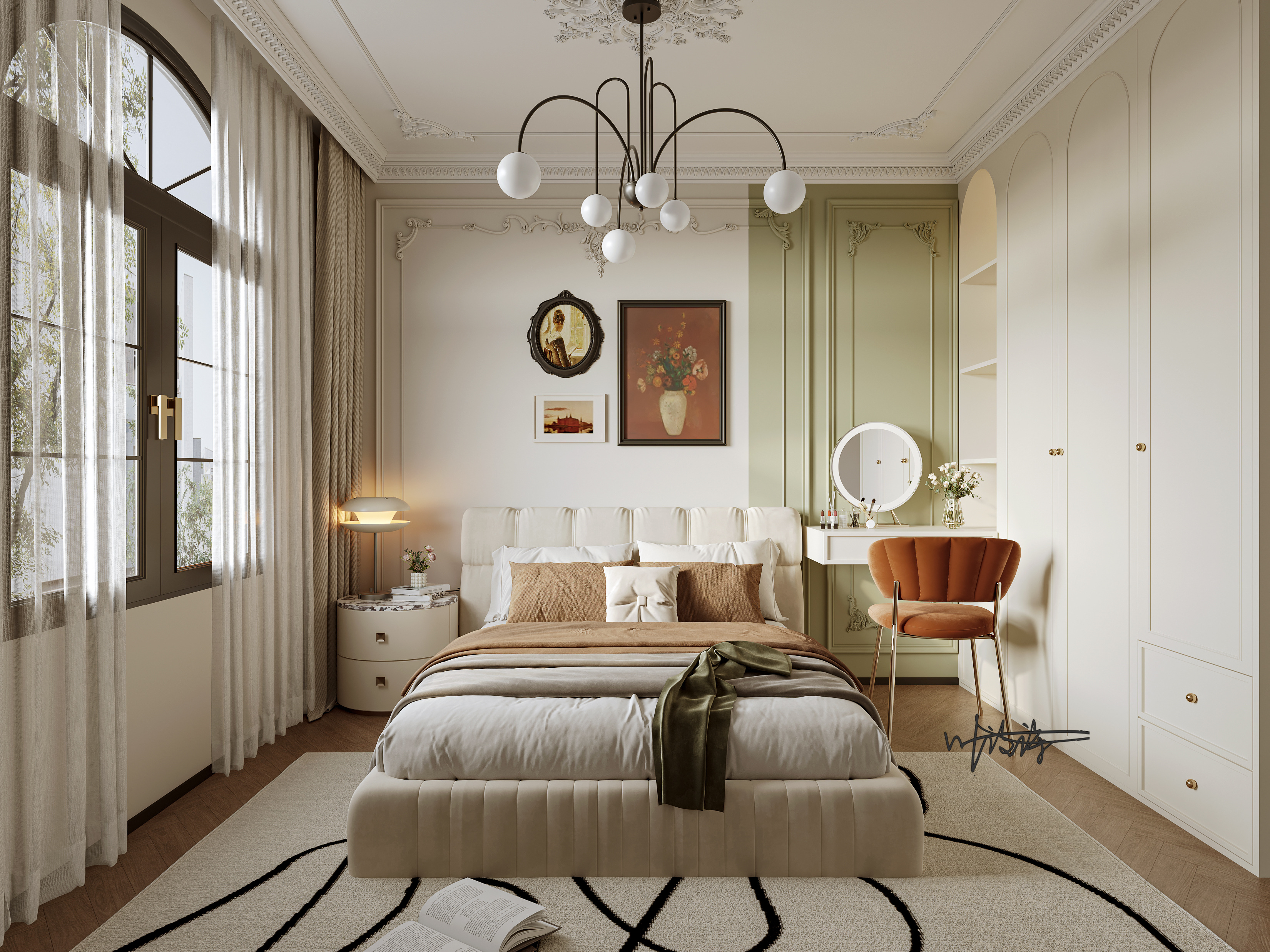 家装设计|治愈系轻法式奶油风-7