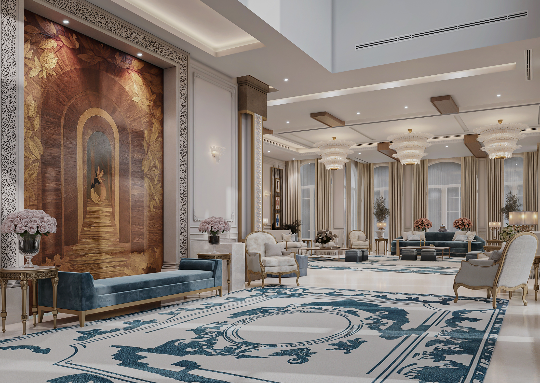 Classic Entrance With Unique Furniture , Men Majlis-6