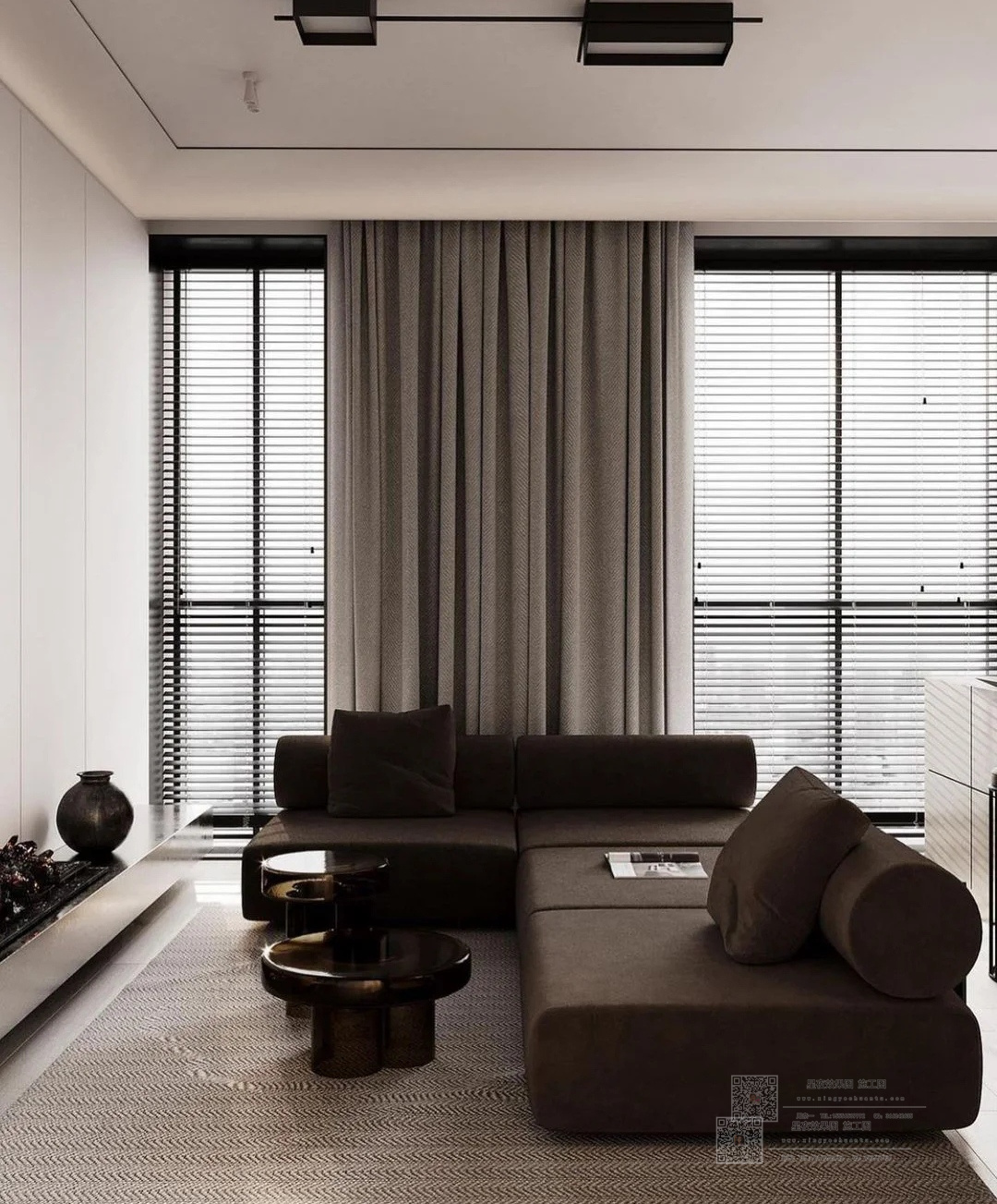 现代黑白灰极简主义空间设计-8