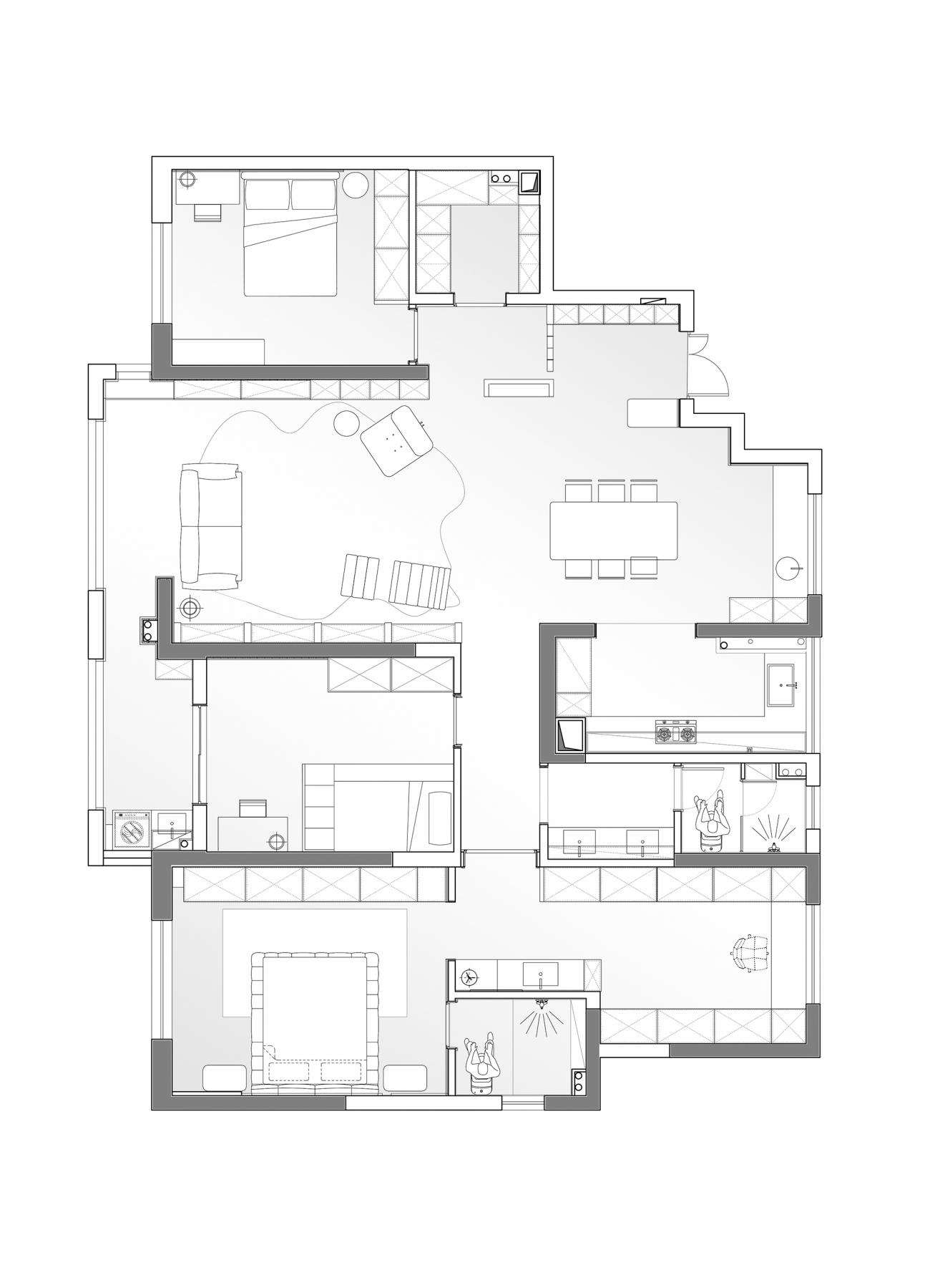 咫尺新作︱『无界,有序,有光』,180㎡知识分子理想国-4