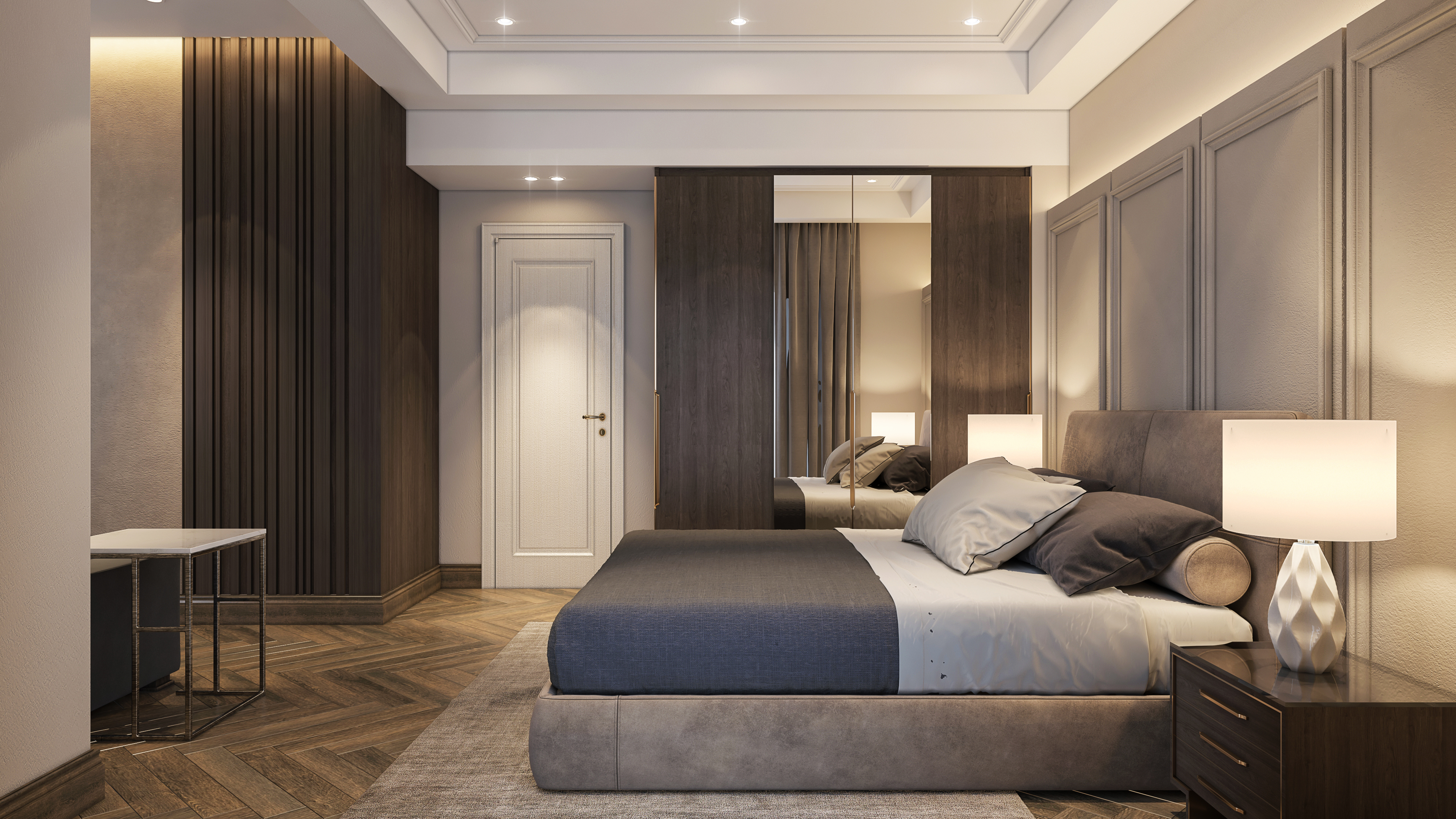 contemporary bedroom (shades of beige)-3