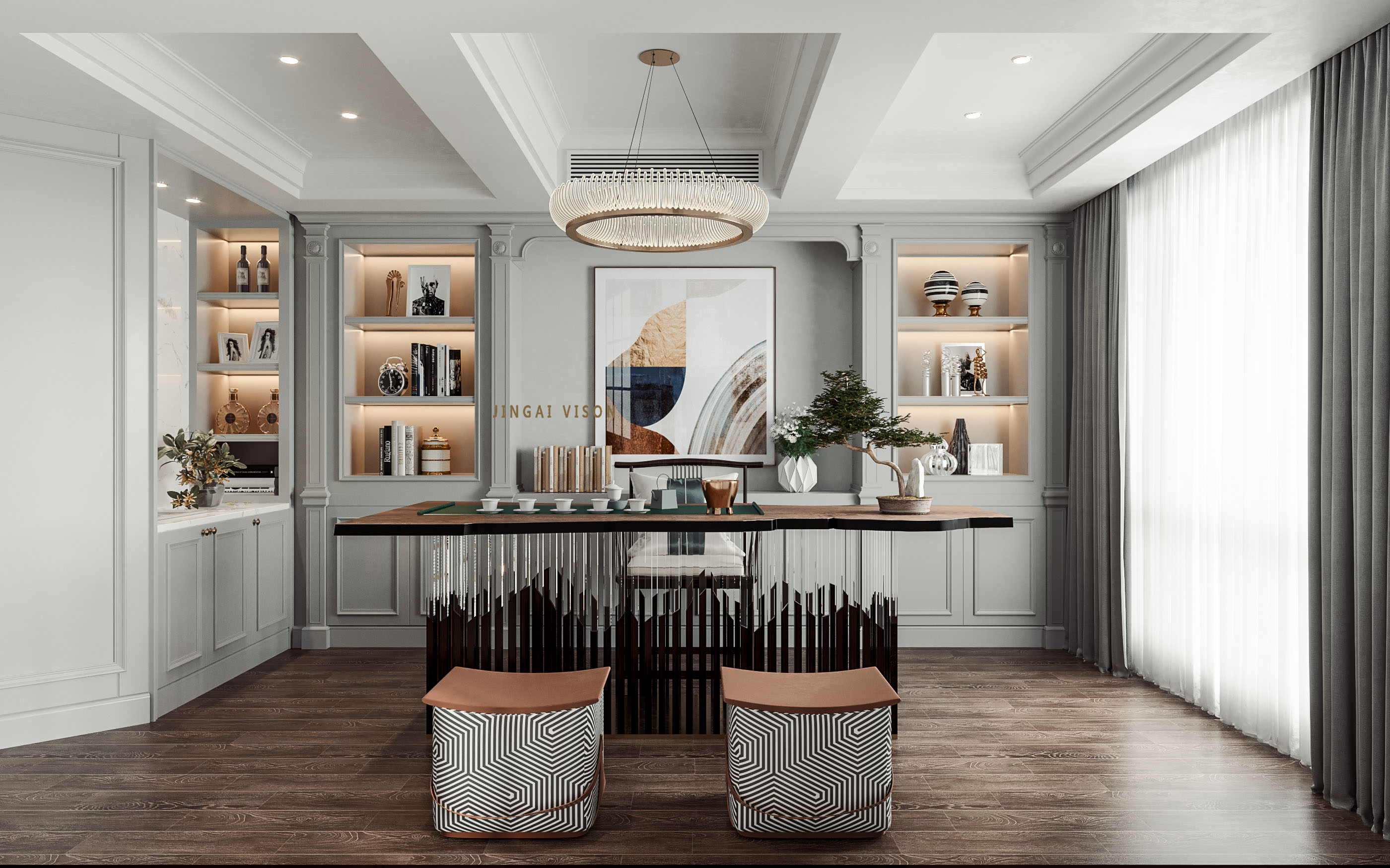 现代法式客厅设计，展现浪漫与优雅-9