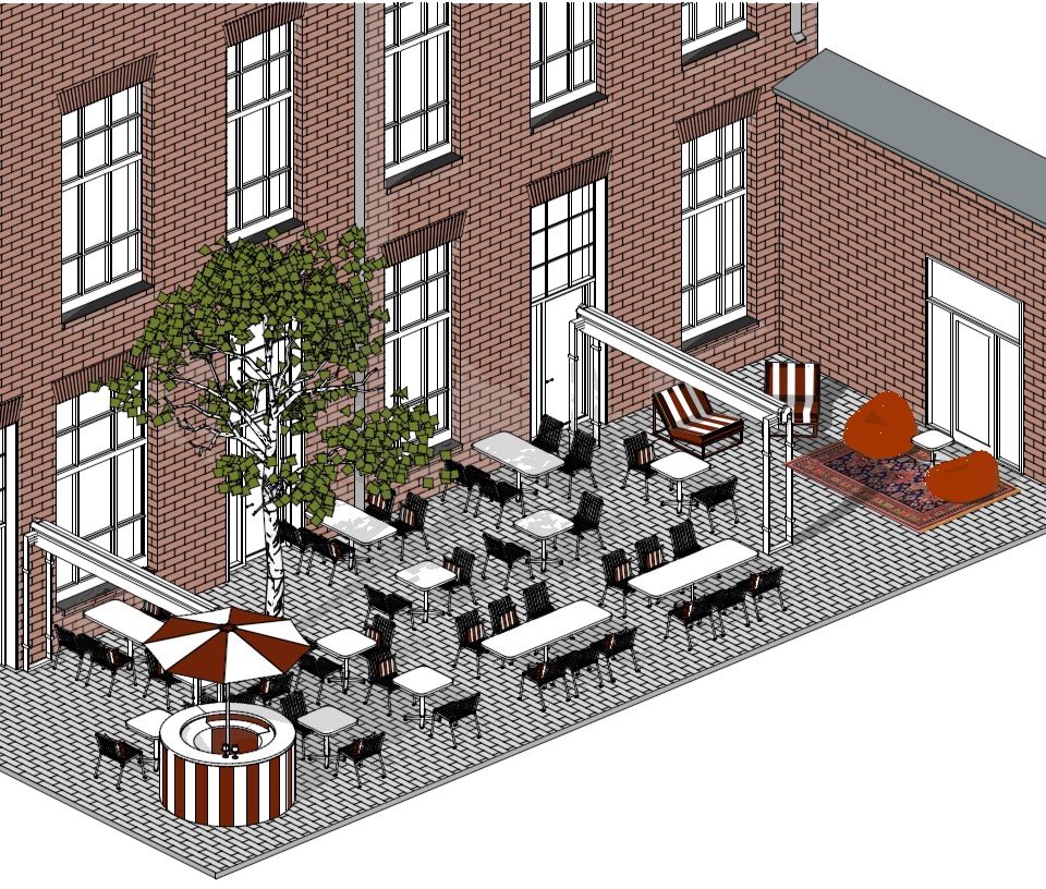 3D схемы для ресторана, дизайн интерьера-0