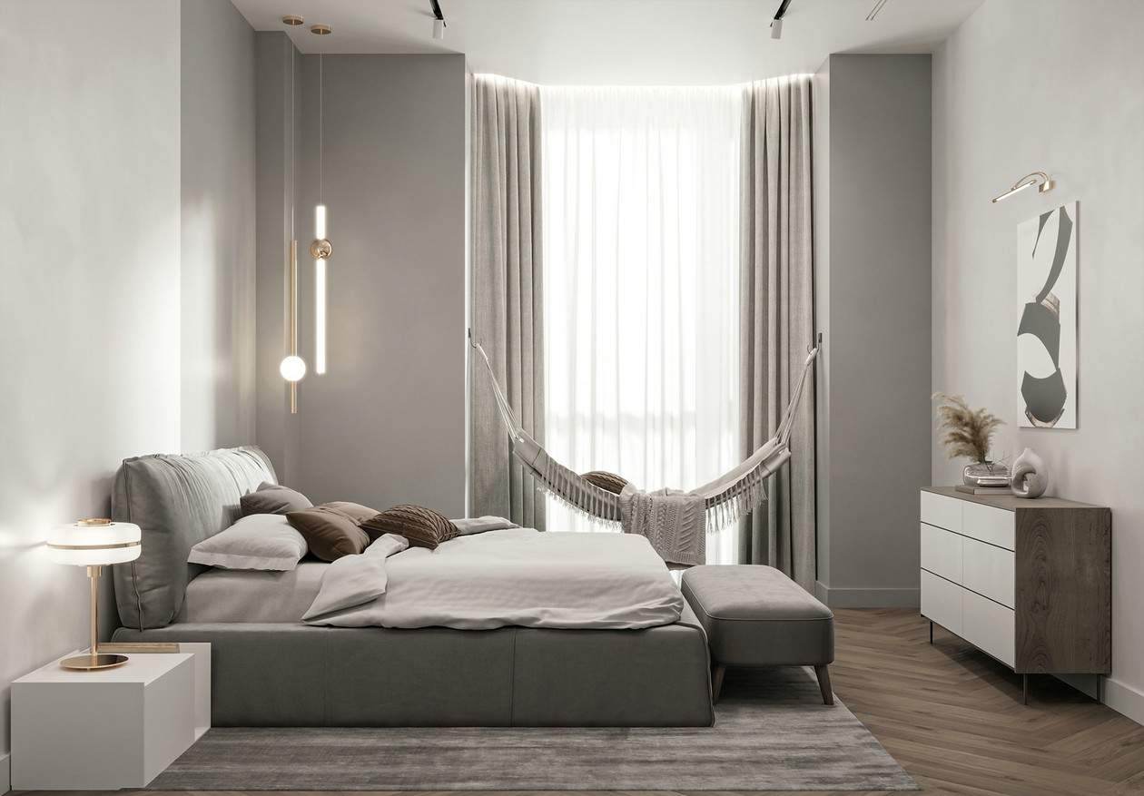 105㎡高级灰色系公寓设计-11