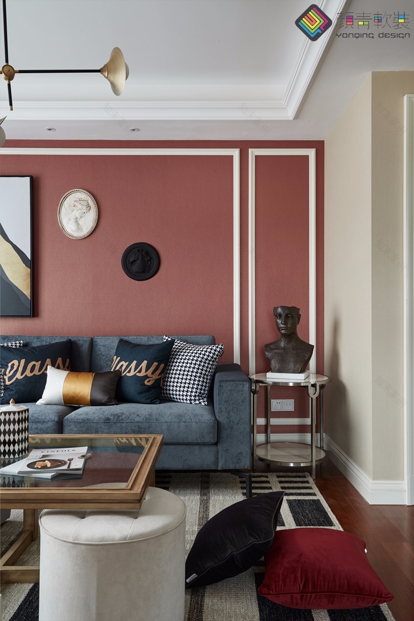 “色”非色——100m²现代美式混搭风住宅 辰佑-颜青软装-6