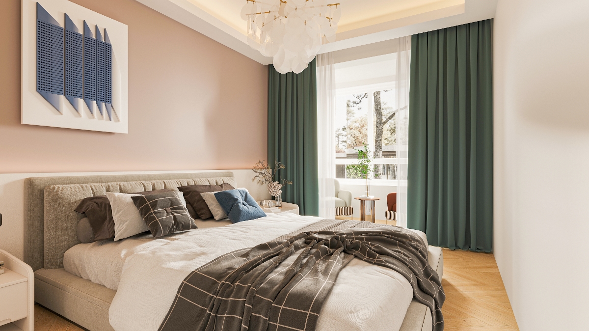 奶油风-客餐厅卧室-2