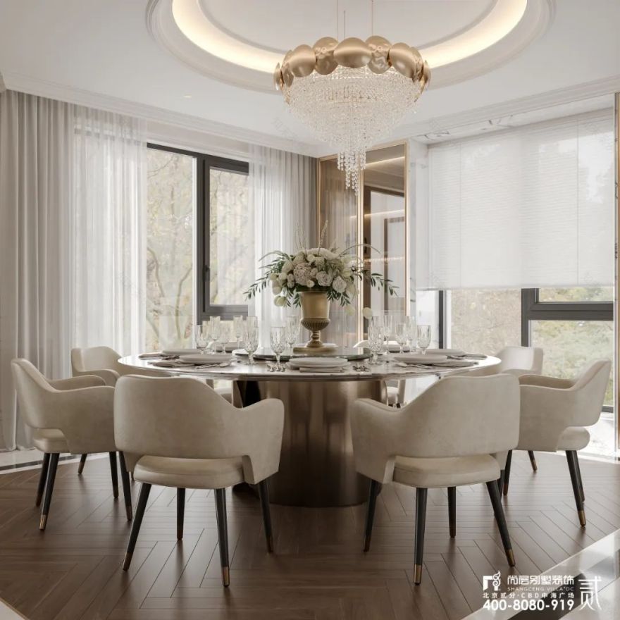 尚层作品 | 760㎡鲁能钓鱼台美高梅,现代法式的色彩碰撞,独一无二的家居氛围!-11