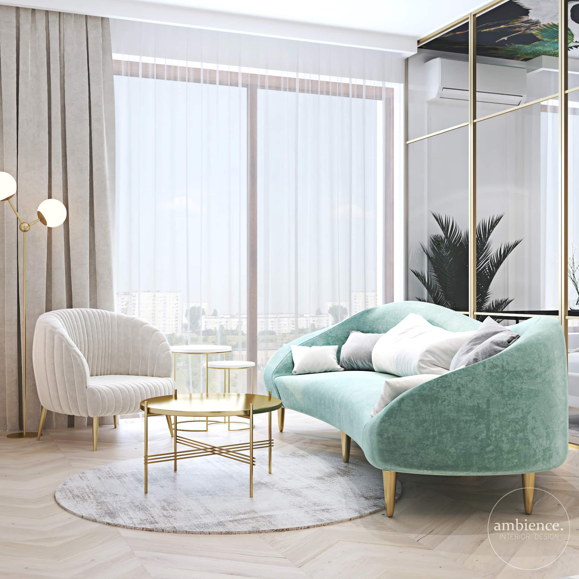 白色和金色的室内装饰丨波兰华沙-16