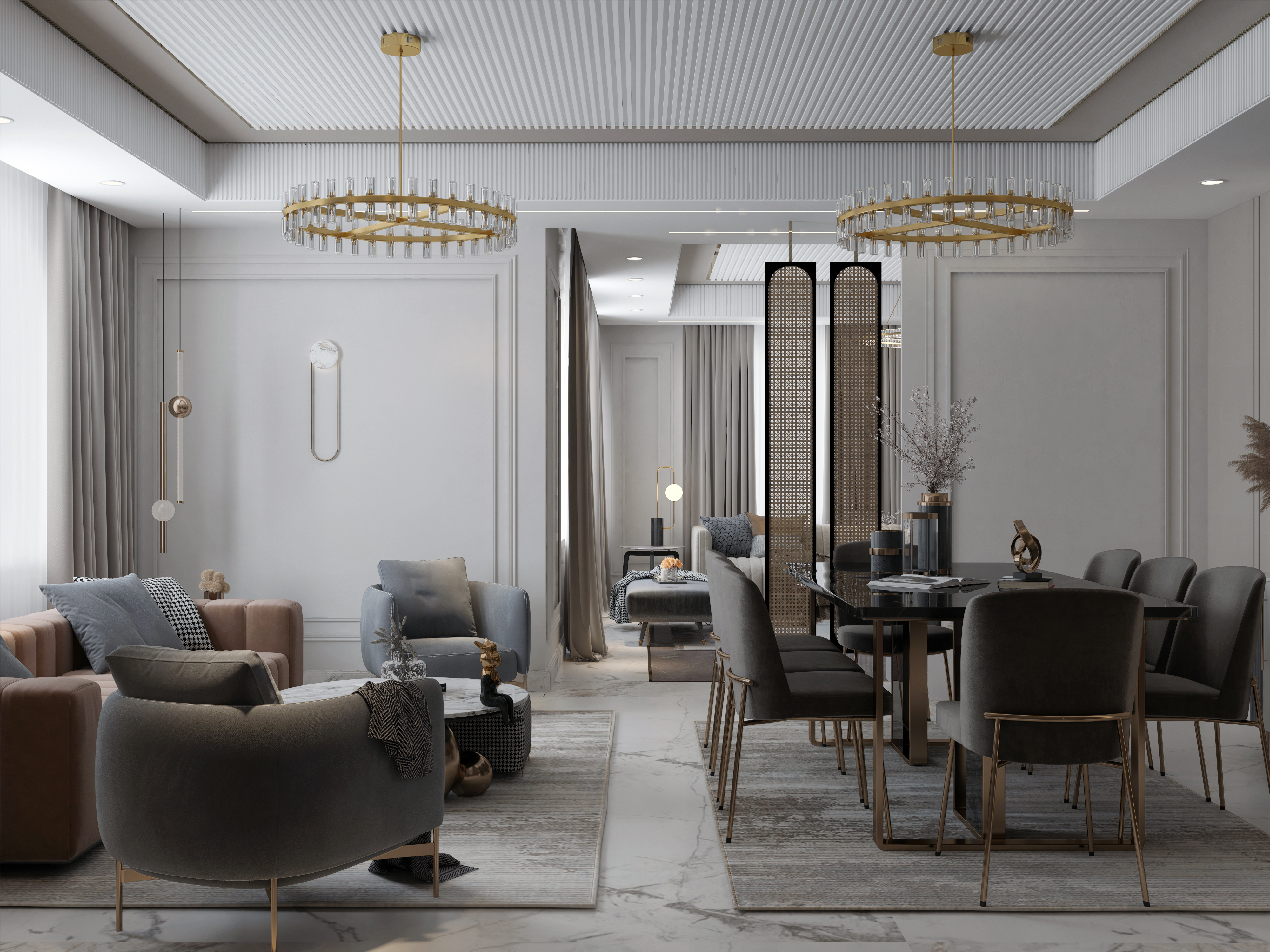 Mountain view villa | Reception with entrance-12