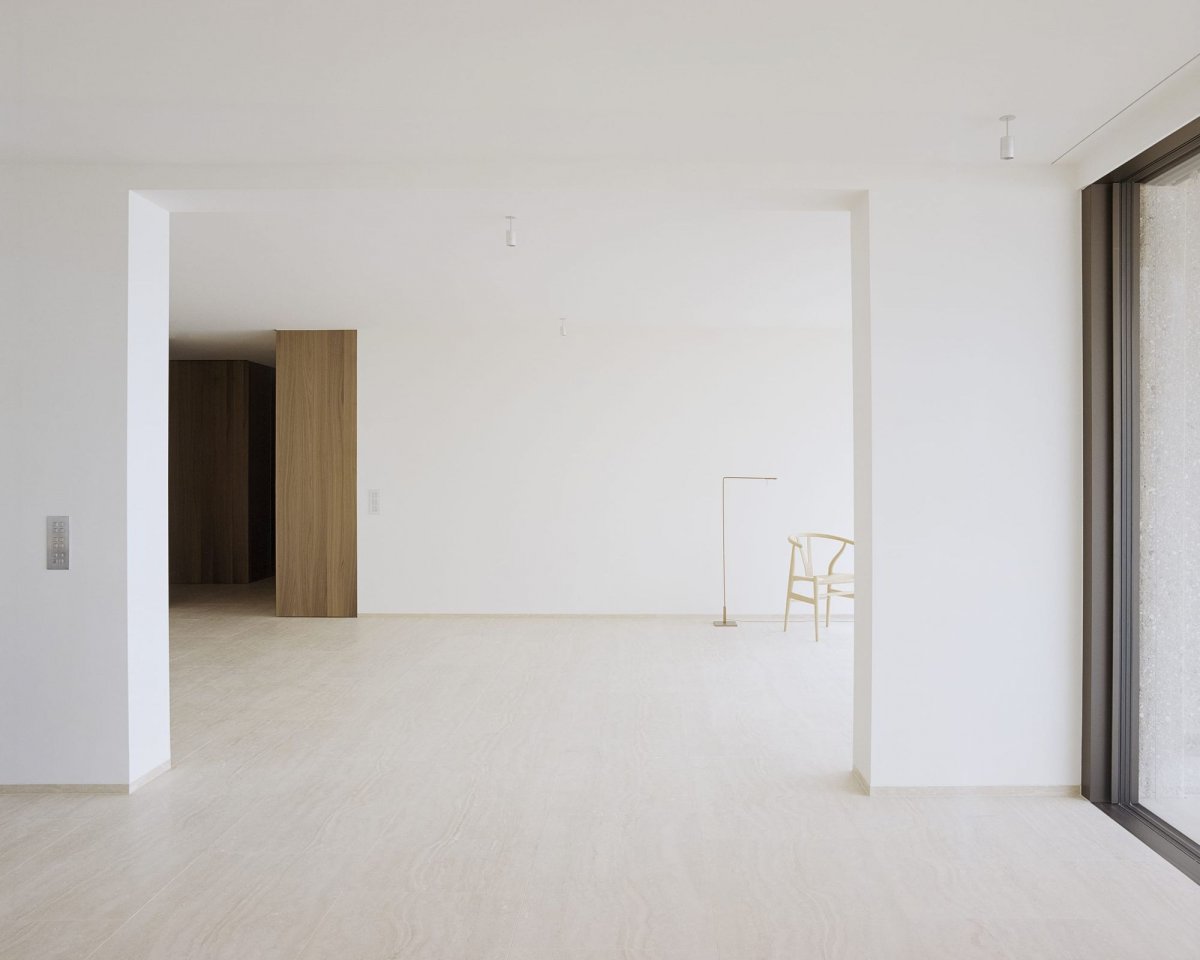 瑞士极简公寓，胡桃木与不锈钢的视觉盛宴-0