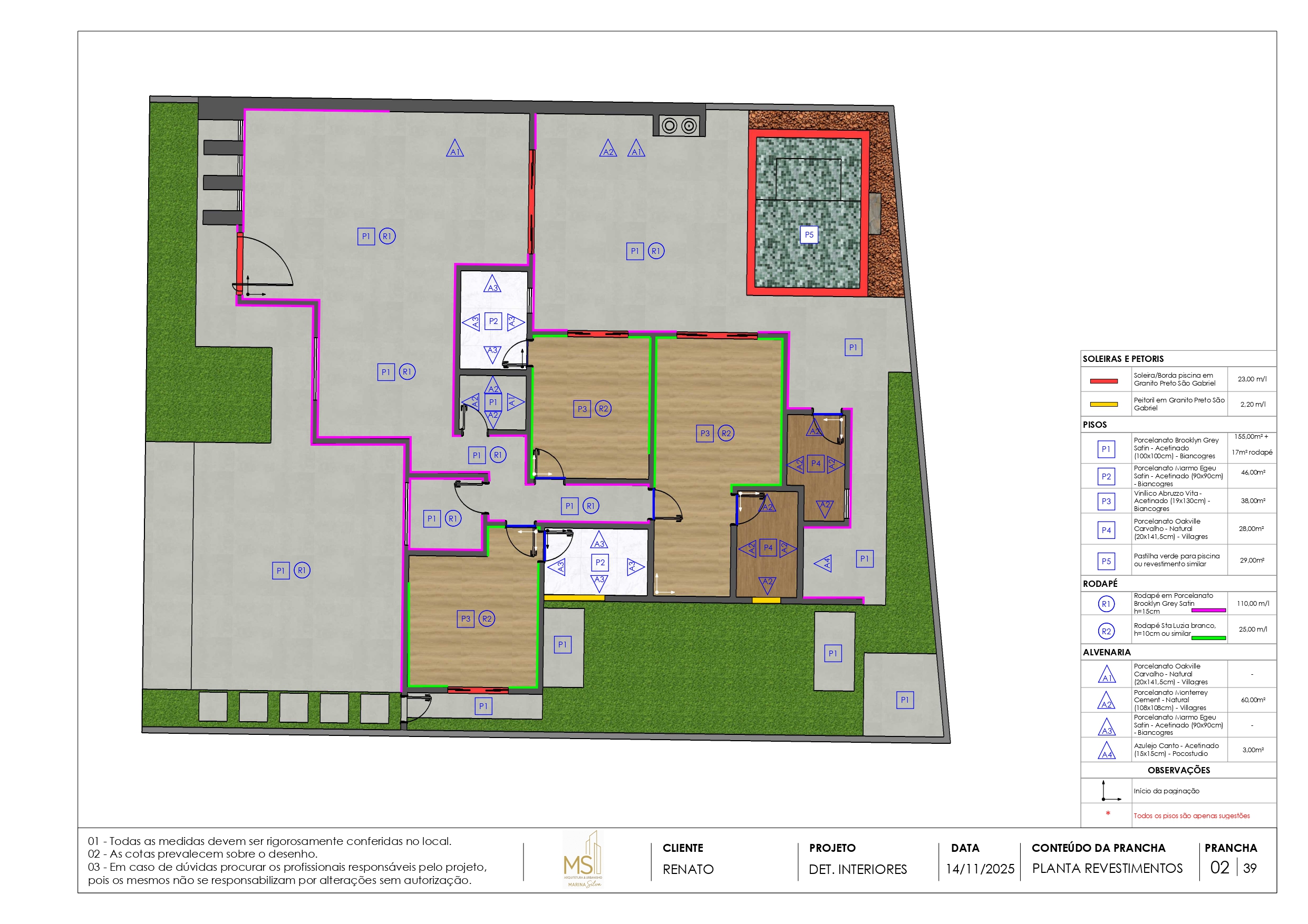 DETALHAMENTO DE INTERIORES CASA R-1