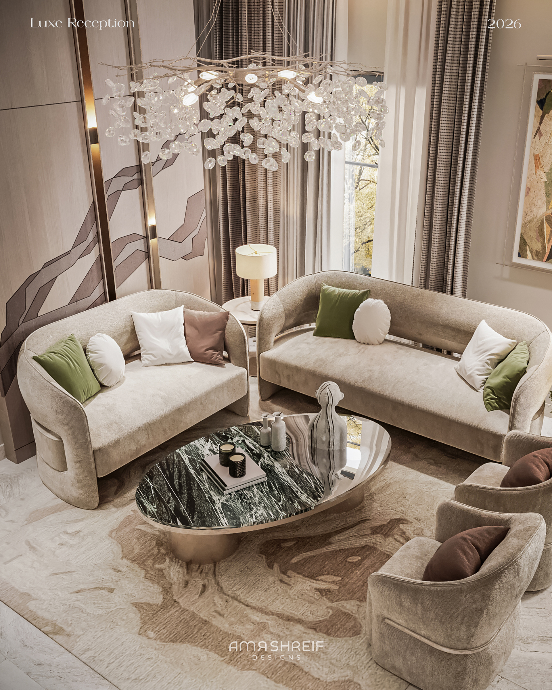 客餐厅 · 新古典奢华丨Egypt丨Amr Shrief Designs-6