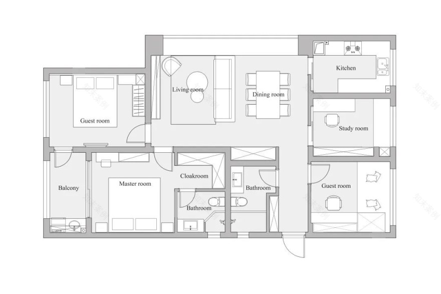 灰色调与橙色的碰撞,打造静谧优雅家居空间-10