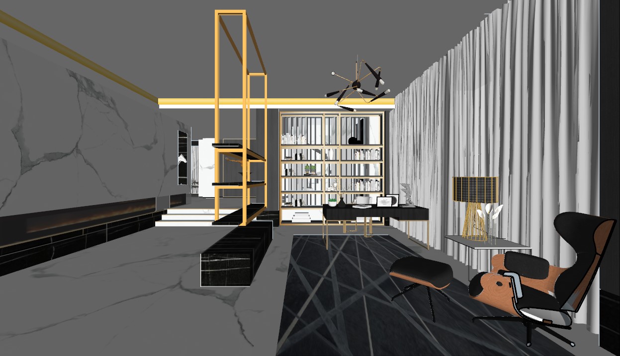 免费Sketchup客厅模型下载项目-7