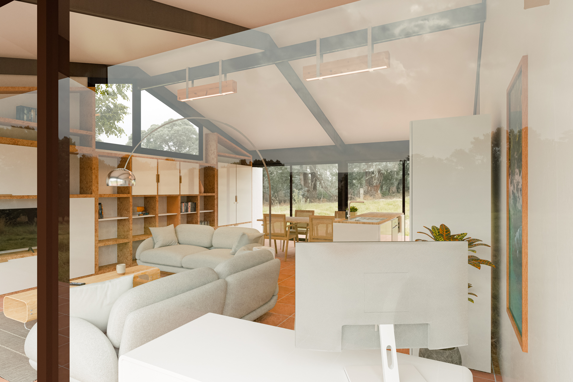 Interior design and render of Oleron Island House-3