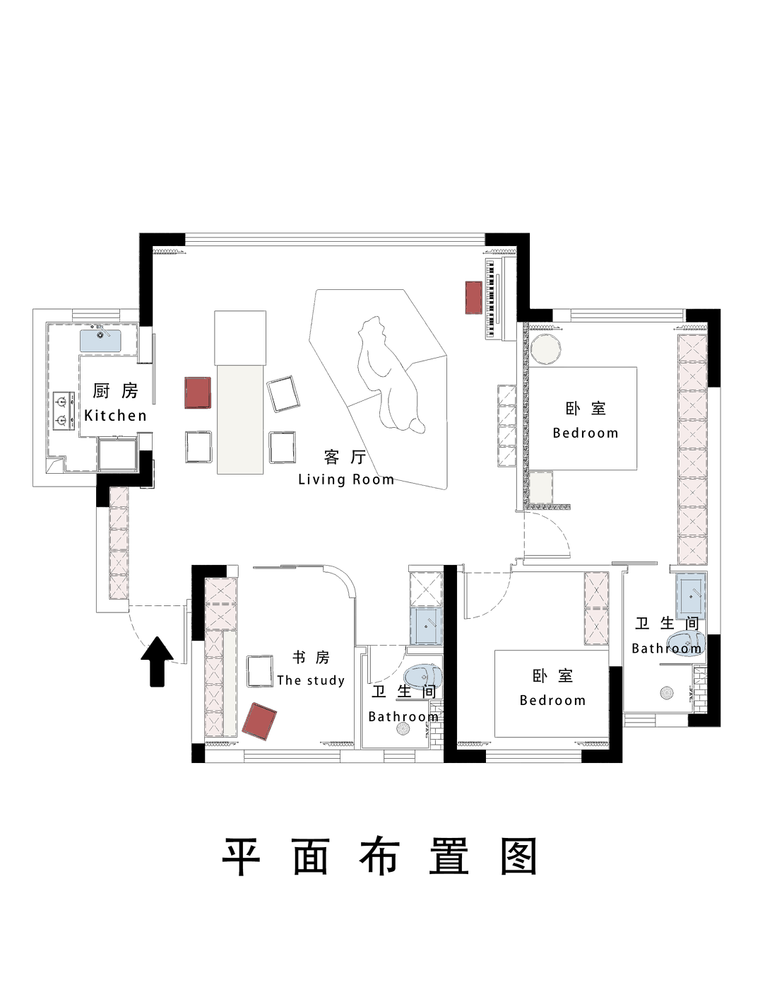 115㎡现代极简去客厅化设计-3