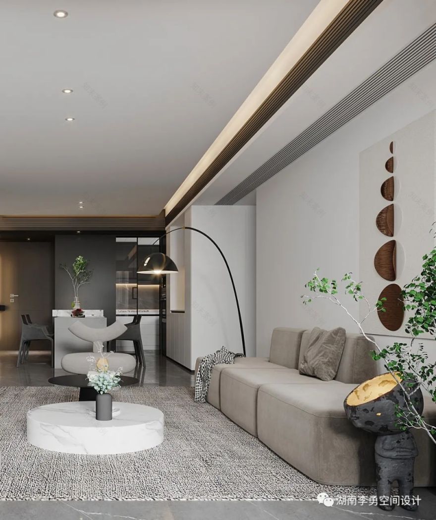 湖南吉首 120㎡暗黑系住宅设计,简约质感,诠释生活温度平衡-2