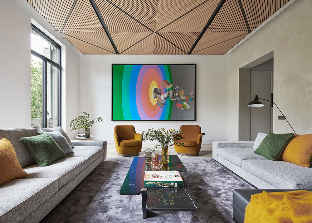 巴塞罗那原木艺术天花板的现代公寓-8