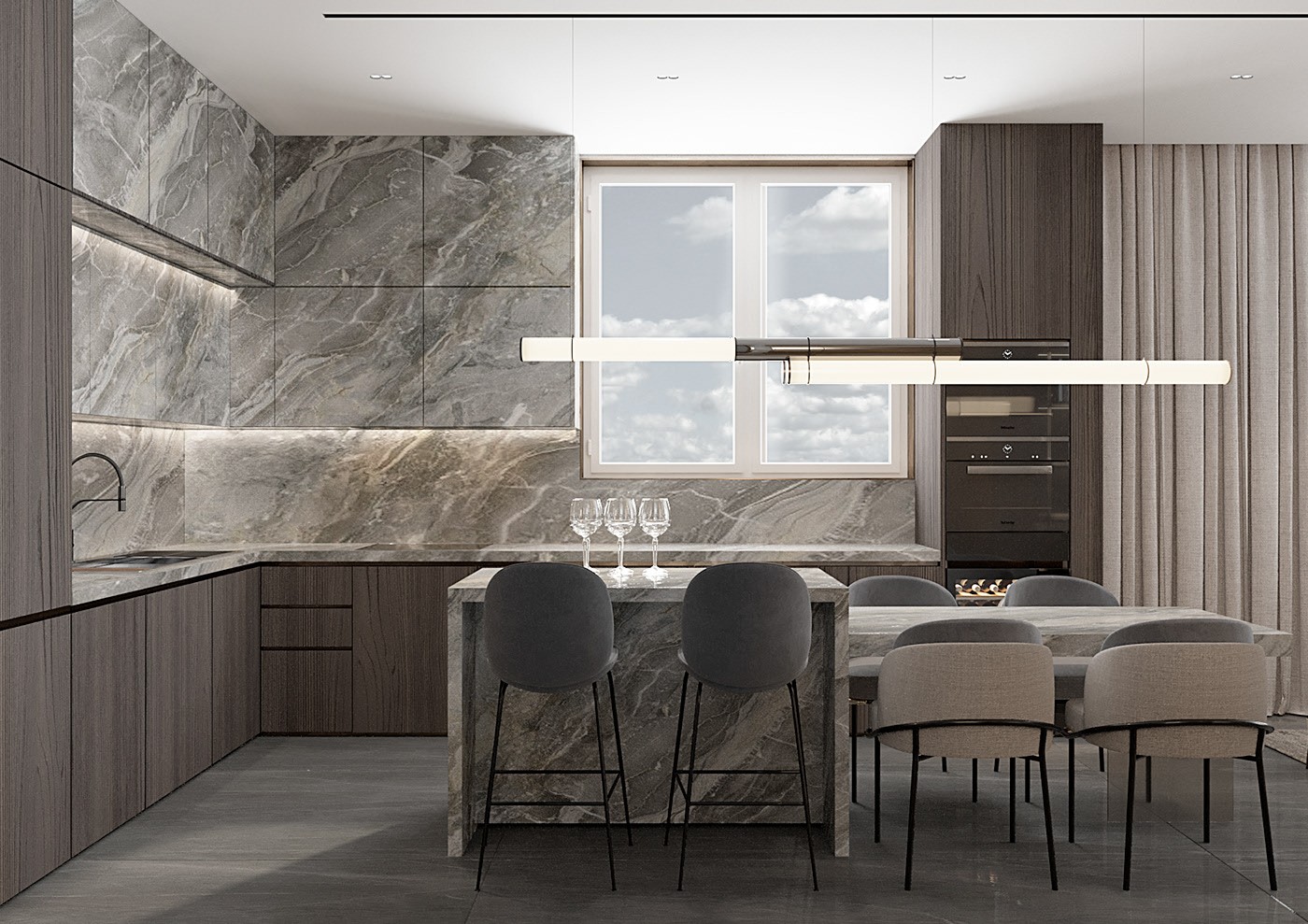 原木与灰色 打造出精致舒适的住宅-5