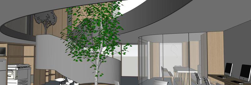 绿色生机，双层高效——明亮轻快复式办公楼设计-5