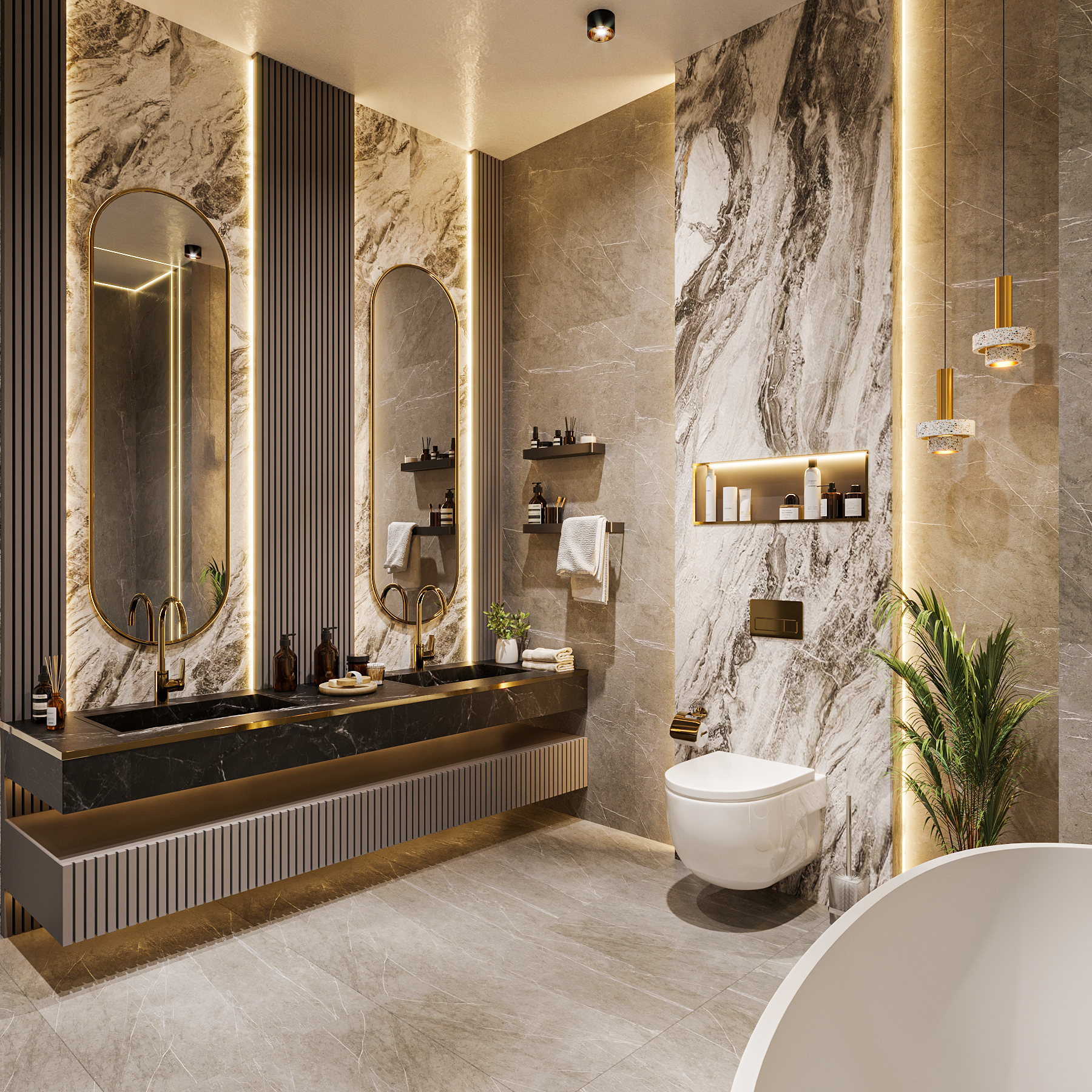 Luxe bathroom interior design-7