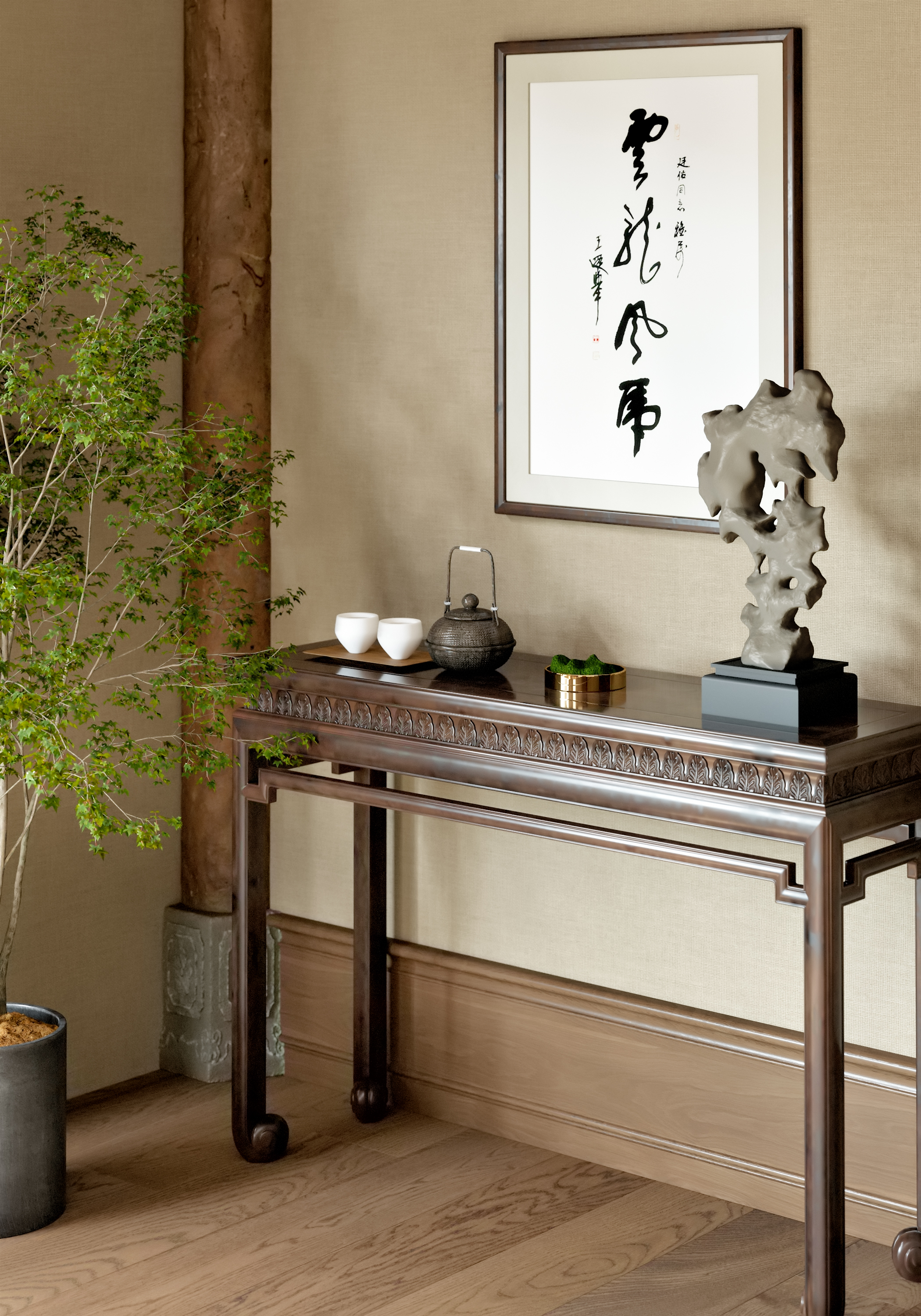 中式艺术中心风效果图表现-18