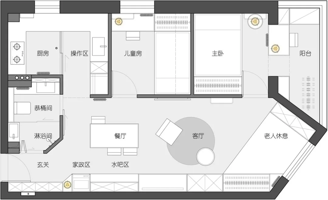 60㎡三代人的心灵港湾 · 现代日式住宅的创意设计丨中国北京-11