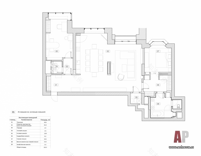 “Триумф Паласе”海景公寓室内设计-37