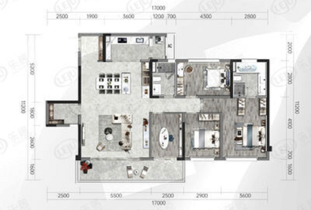 现代简约四室两厅装修设计丨丰立装饰-16