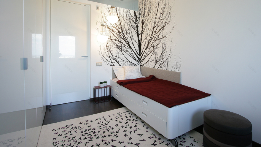 乌克兰单色家居,白色基调与自然元素完美融合-10