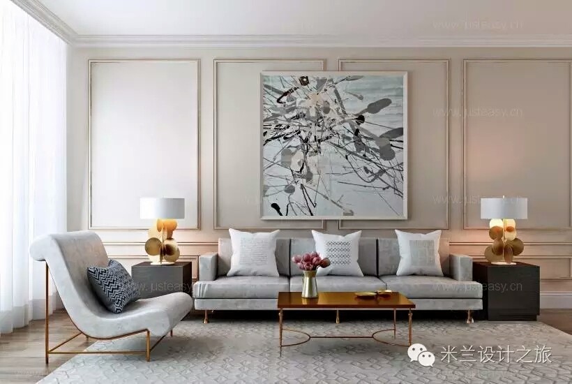 简约灰色调现代客厅设计案例-10