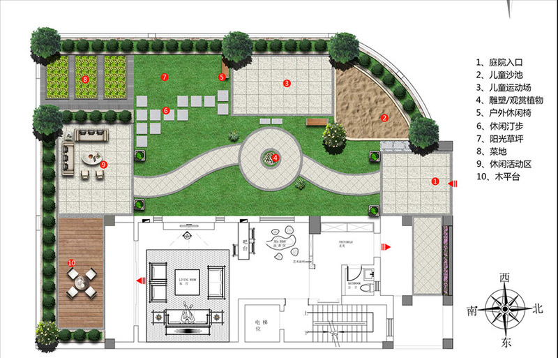 庭院彩色平面图设计案例-7