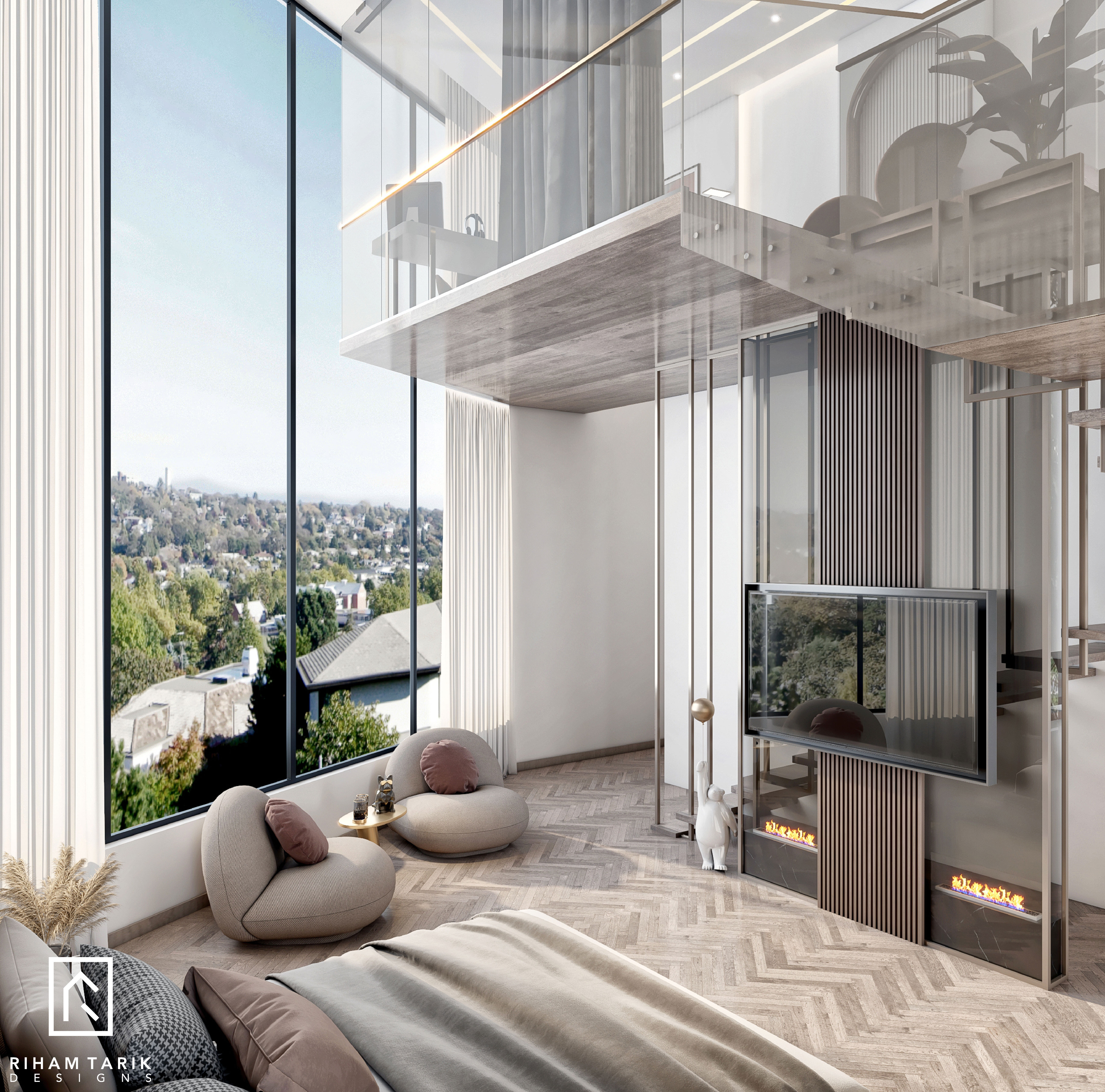 QA | MODERN MASTER BEDROOM , MEZZANINE AND DRESSING-2