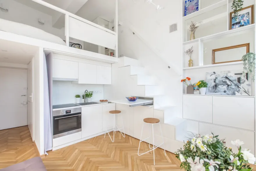 波兰 20m² 迷你复式,巧妙利用空间与风格混搭-6