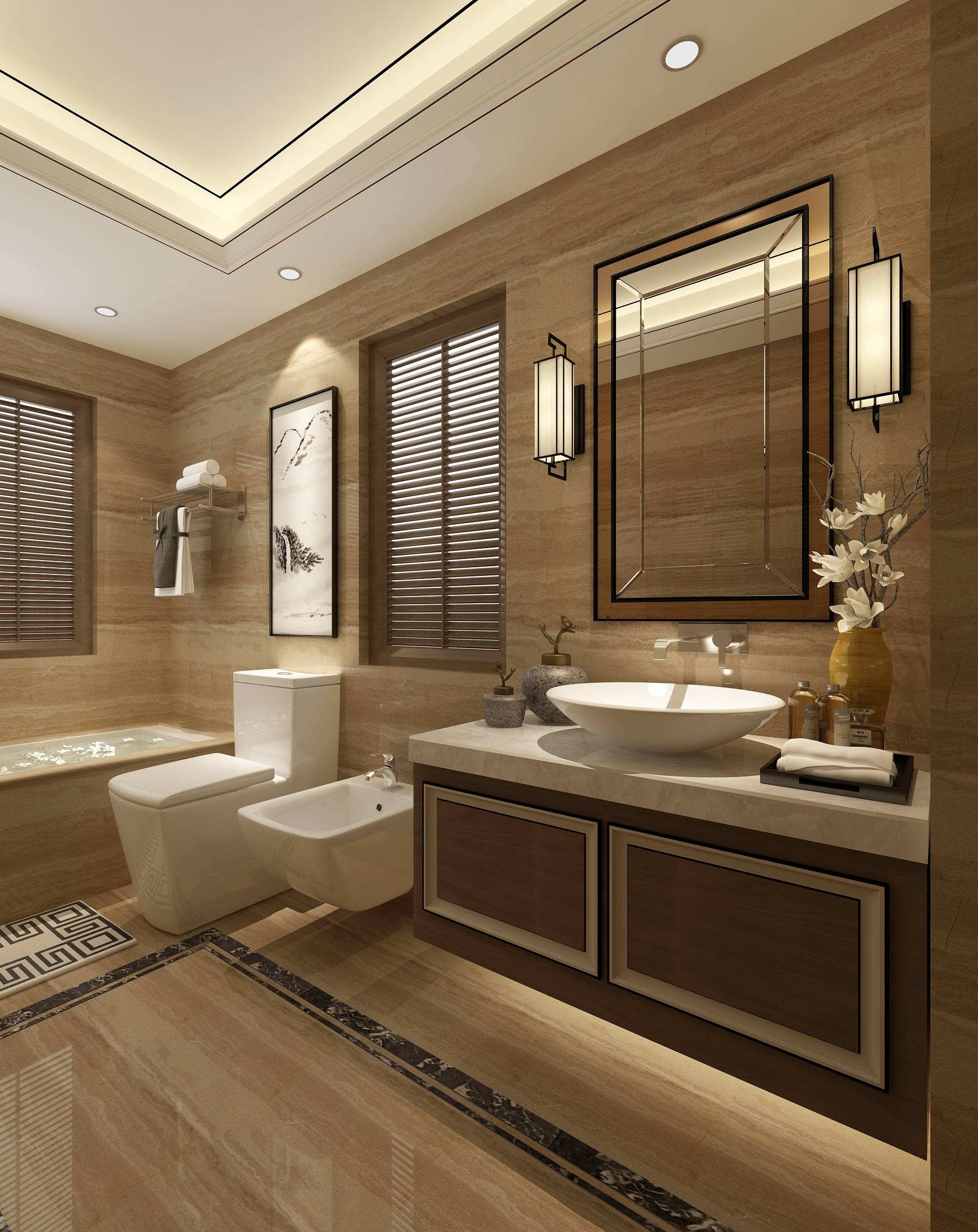 新中式 中式古典 奢华家装别墅样板房-8-31