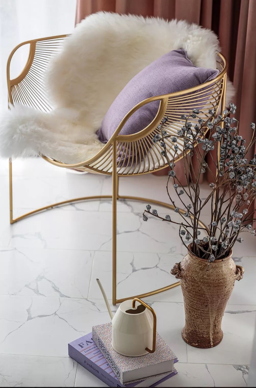 轻奢美式三室两厅，粉色与灰色的浪漫碰撞-51