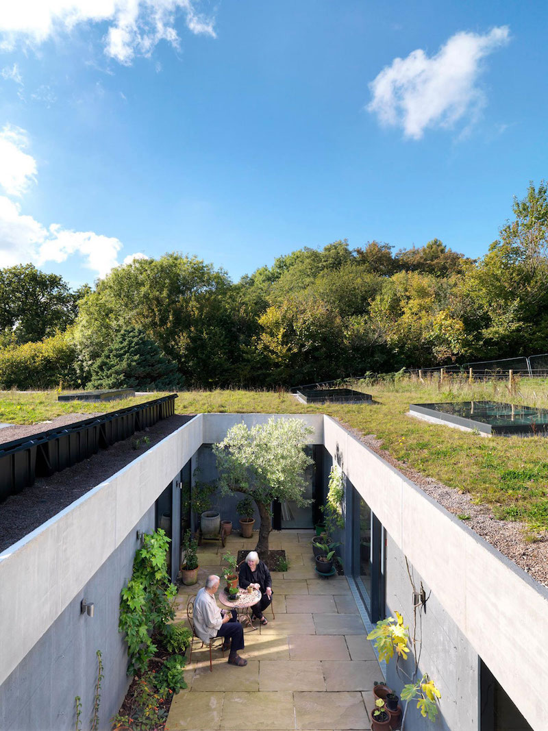 Sunken House With A Courtyard Built Into The Hillside-6