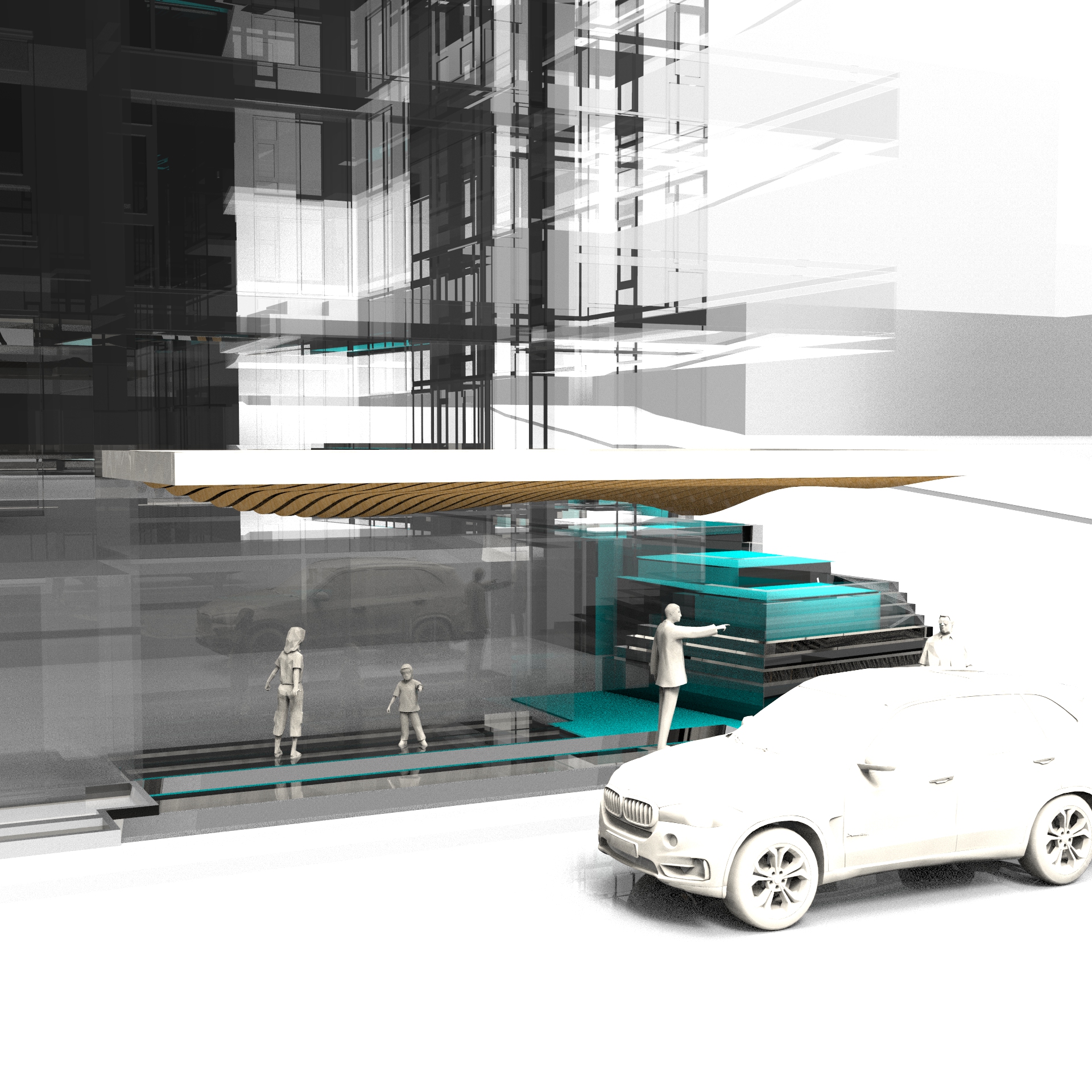 Davie & Nicola Residential Tower Entranceway Canopy Design in Westend Vancouver, Canada | C O C-15