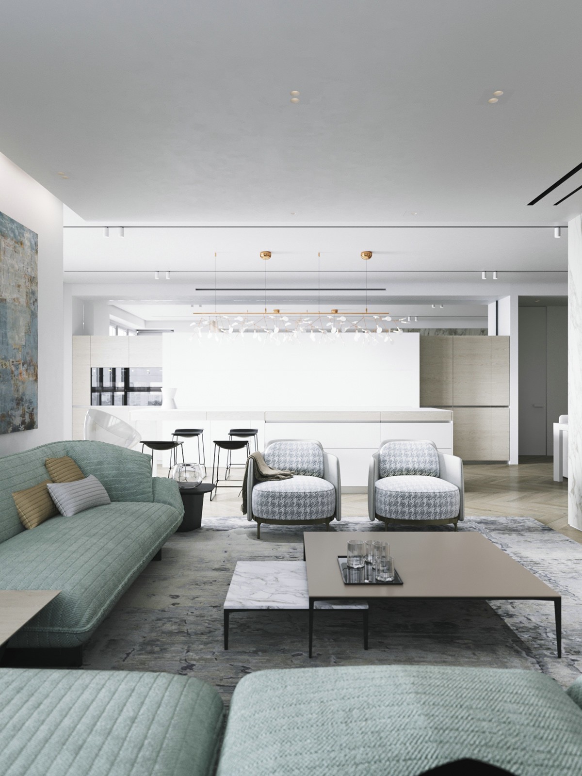 212㎡ 浅色系营造出自然柔和的氛围-1