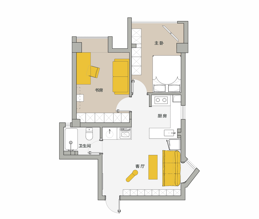 融合空间的小户型设计-38