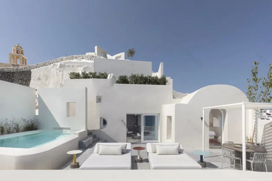 Santorini 纯白洞穴式观景别墅丨希腊丨Kapsimalis Architects-5