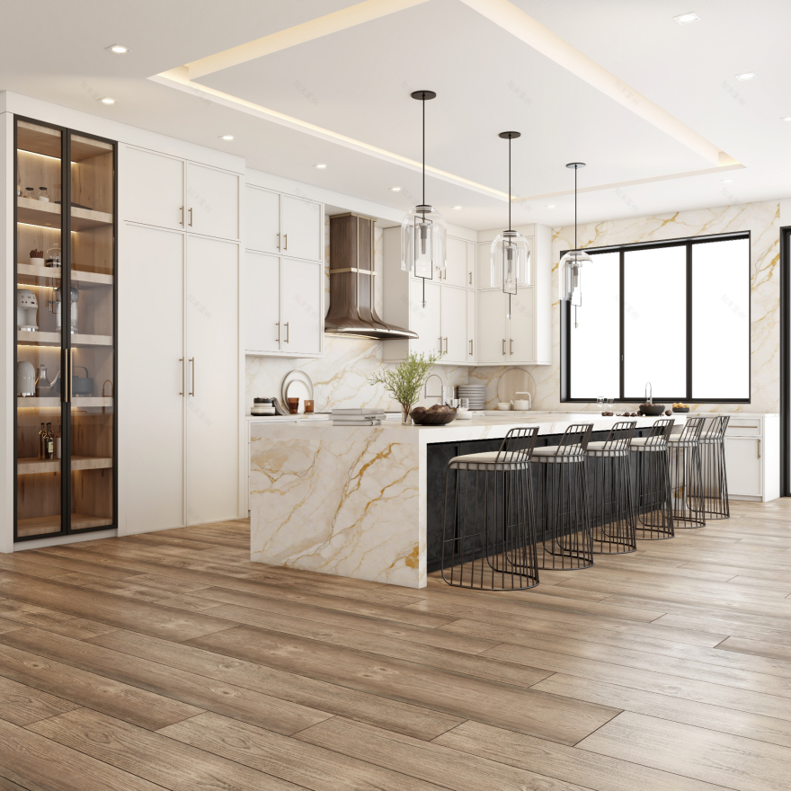 此内容可能存在拼写错误,推测可能是 Ivory A Luxury Modern Kitchen,翻译为:象牙白奢华现代厨房 丨Muhammed Saad-5