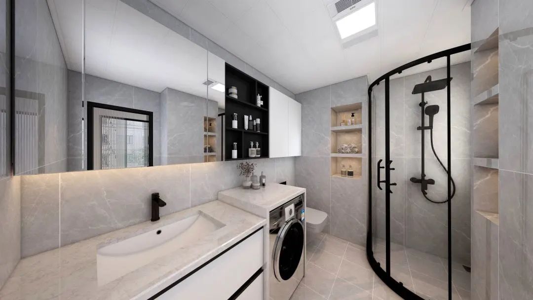 128㎡现代简约风，书房+客餐厅一体化，与时光温柔相处！-49