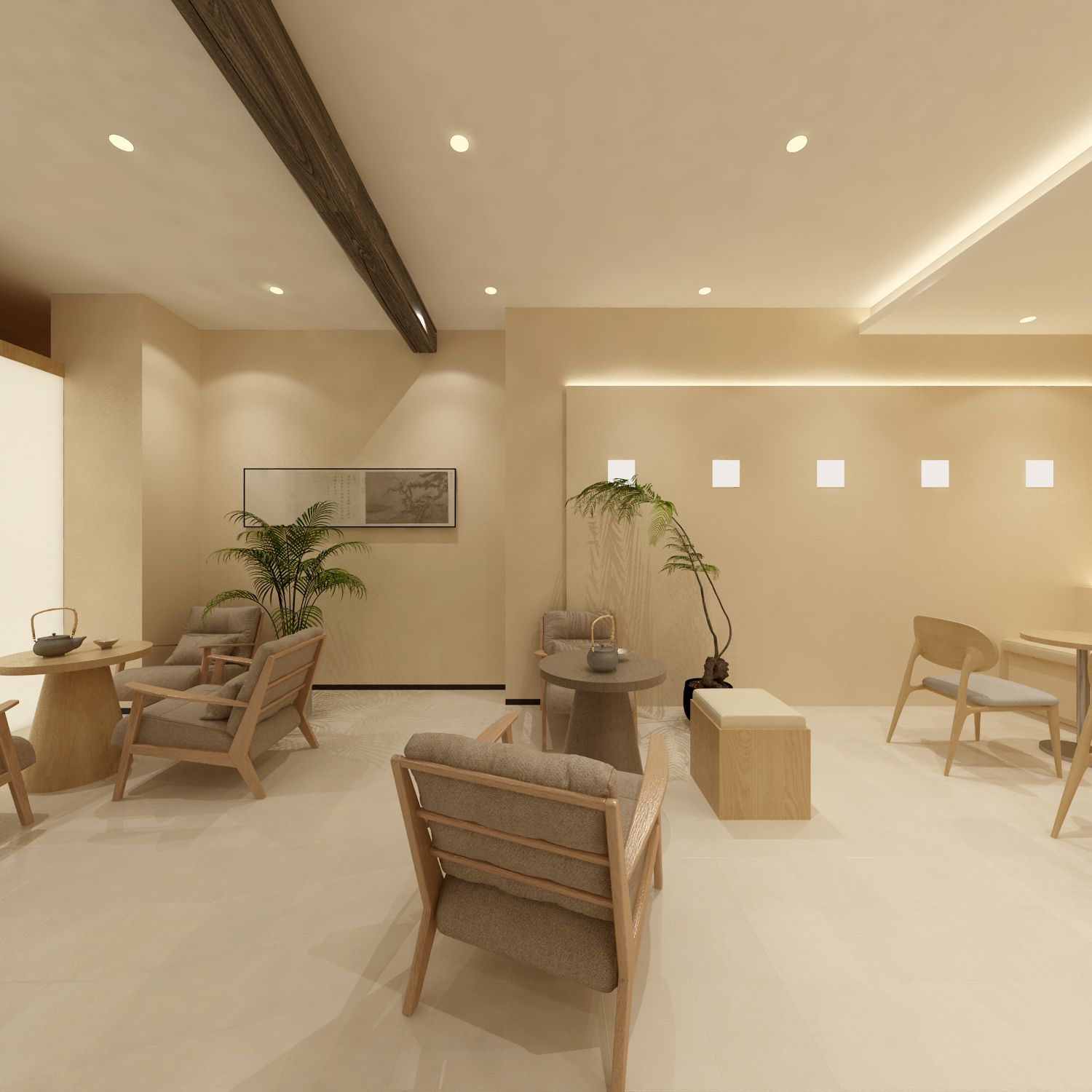 中式原木极简茶咖店-4