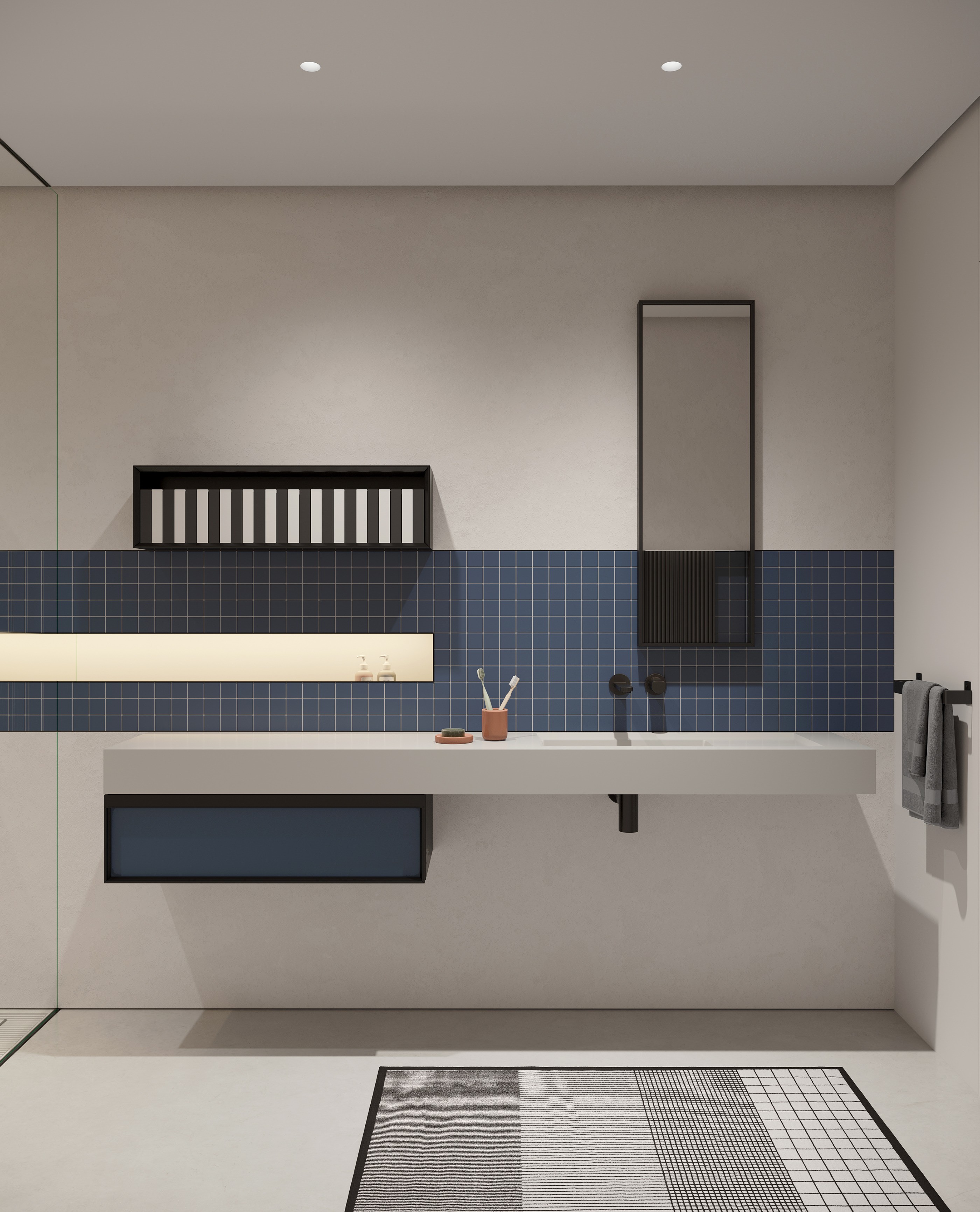 100平 简约一层住宅设计！-11