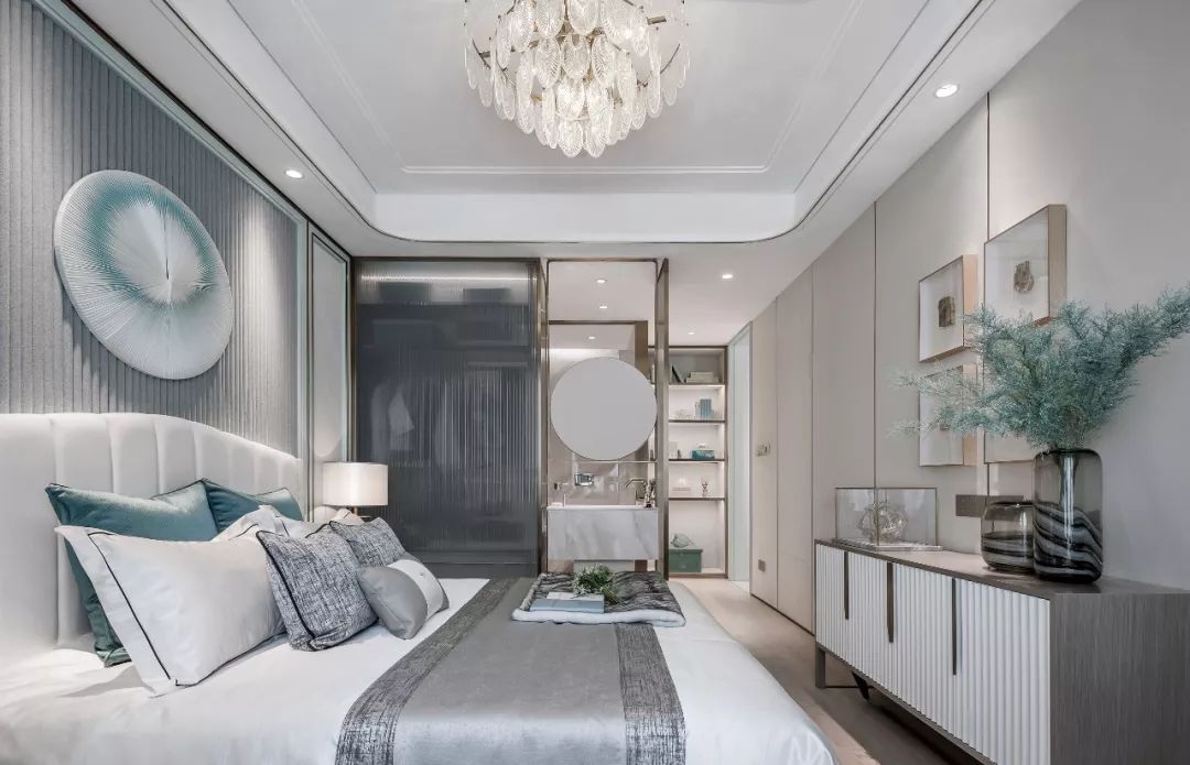 98㎡新中式住宅,蓝调浪漫幸福空间-40