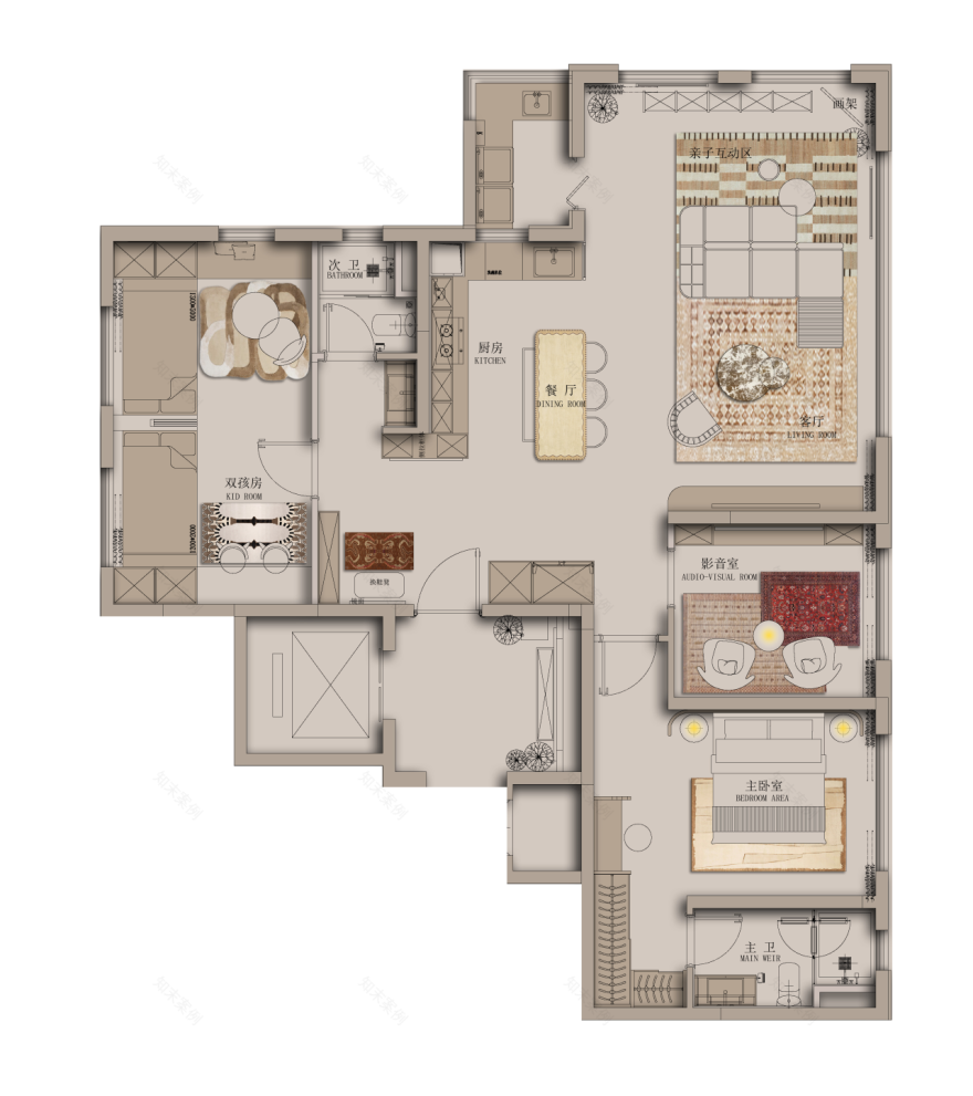 昆明万科·棠月东方28m²&143m²样板间丨中国昆明丨深圳市蜜尔室内艺术设计有限公司-33