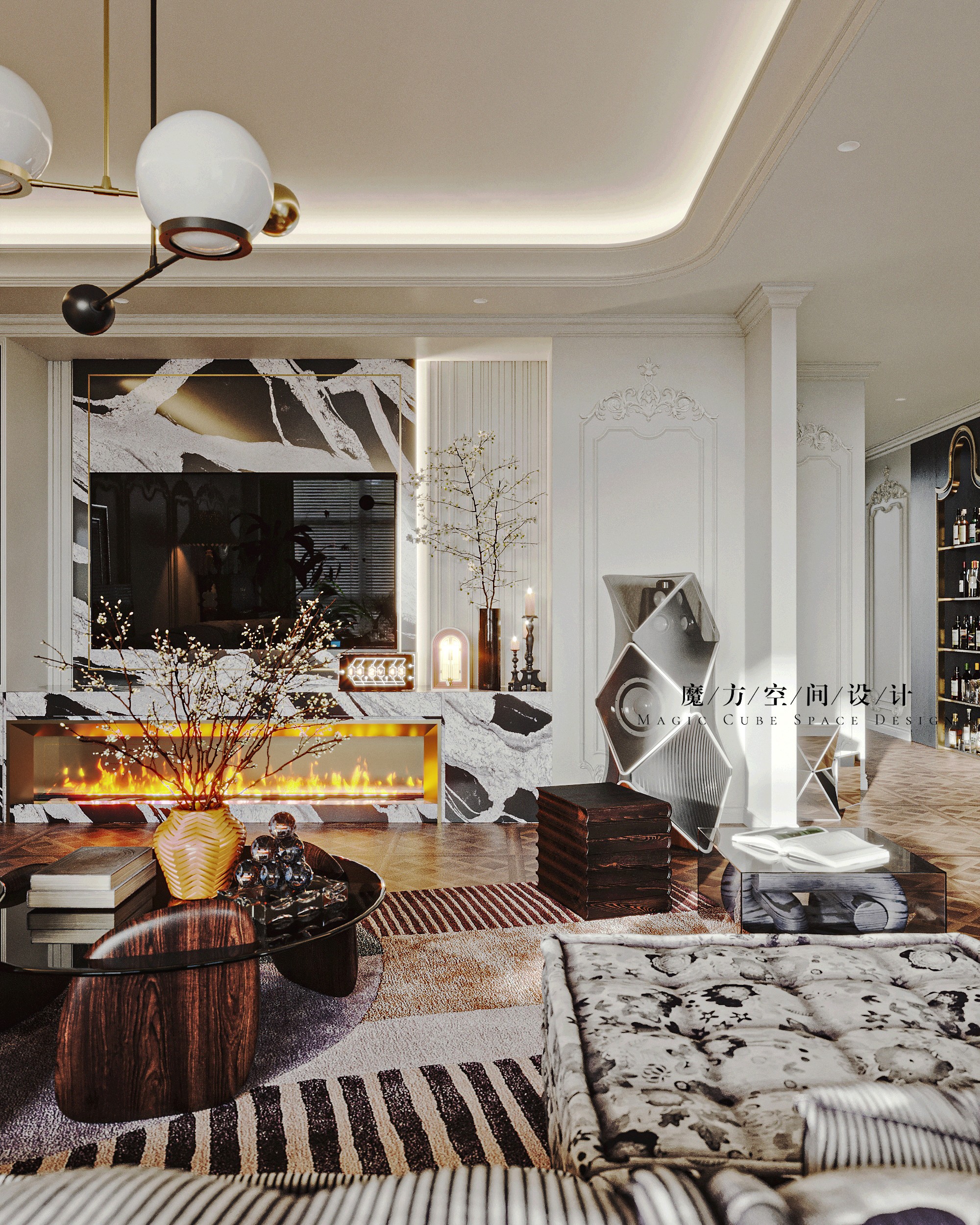 天津•法式复古住宅设计项目丨中国天津丨魔方空间设计-20