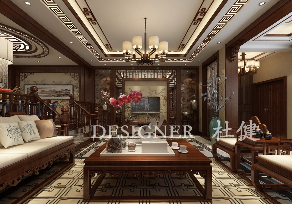 沈阳中式装修,古典亚宅-5